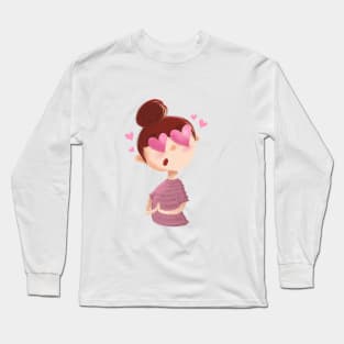 Girl with eyes in love Long Sleeve T-Shirt